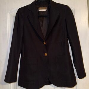Louis Vuitton Classic Black Blazer with Gold Buttons